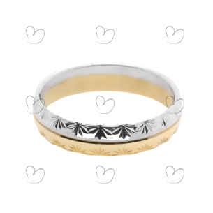 Aliança Comfort Bicolor Ouro 18k