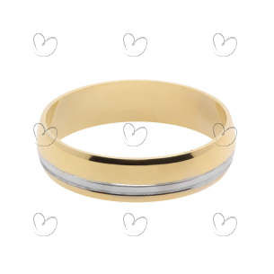 Aliança Comfort com Fio de Ouro Branco Ouro Branco 18k
