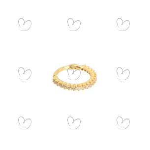 Piercing Argola Redonda Cravejada Ouro 18k