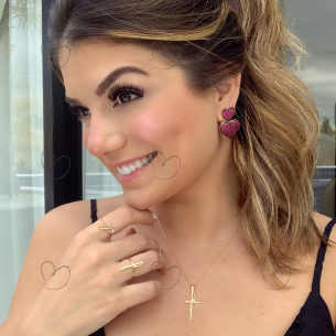 Pingente Fé Liso Ouro 18k