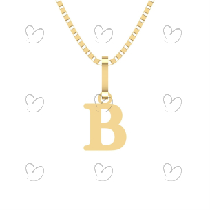 Pingente Letra B Pequena Ouro 18k