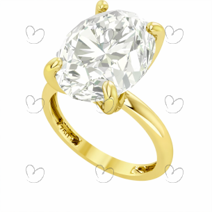 Anel Solitário Diamante Moissanite 15x11mm Ouro 18k