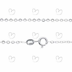 Corrente Malha Bailarina Fininha PP 45cm Ouro Branco 18k