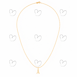 Corrente Bailarina Light 45cm Com Pingente de Letra Ouro 18k