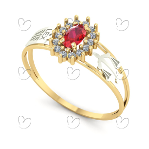 Anel Formatura Oval Grande Direito Ouro 18k