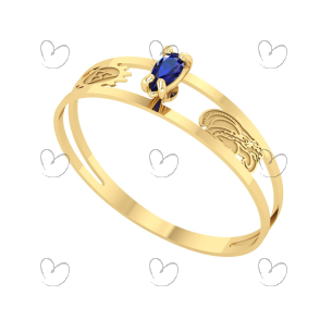 Anel Formatura Aro Duplo Gota Pequena Engenharia de Materiais Ouro 18k