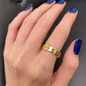 Anel Cinto Ouro 18k