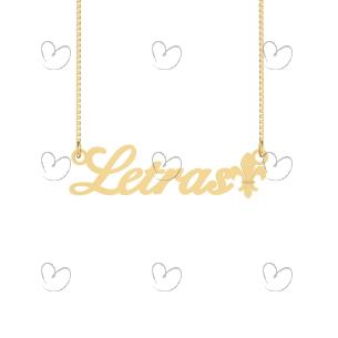 Gargantilha Letras Símbolo Ouro 18k