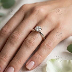 Anel Solitário 8mm Moissanite Ouro 18K