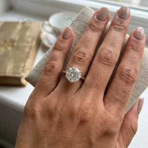 Anel Solitário 12mm Moissanite Ouro 18K