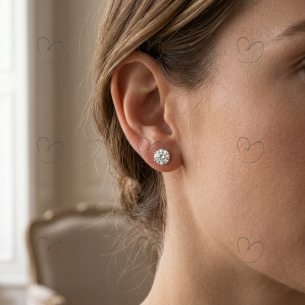 Brinco Ponto de Luz 8mm Moissanite Ouro 18k