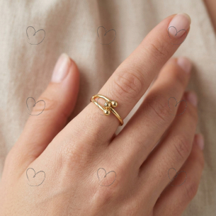 Anel Três Bolas 3mm Ouro 18k