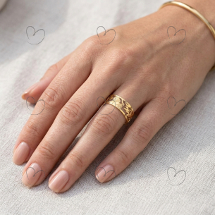 Anel Escrava Vazado 6mm Ouro 18k