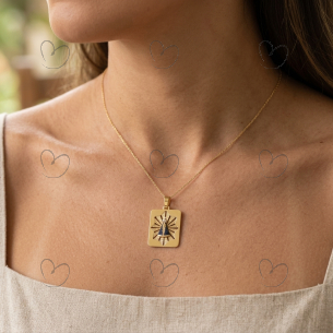 Pingente Retangular Nossa Senhora Aparecida Em Ouro 18k