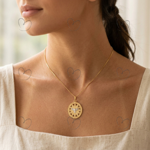 Pingente Oval Espirito Santo Ouro 18k