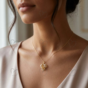 Pingente Flor Vazado Escama 3 Pétalas Em Ouro 18k