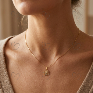Pingente Flor Vazada 5 Pétalas Ouro 18k
