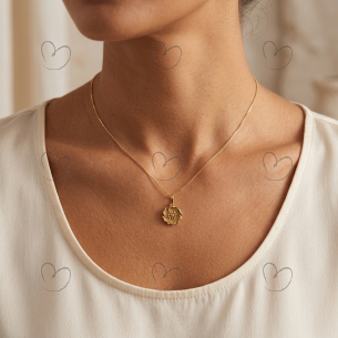 Pingente Flor Fechada 6 Pétalas Ouro 18k