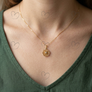 Pingente Flor Vazada 6 Pétalas Ouro 18k