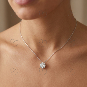 Pingente Ponto de Luz Moissanite 8mm Ouro 18k