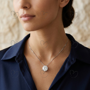 Pingente Ponto de Luz Moissanite 12mm Ouro 18k