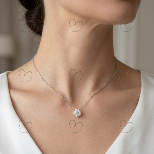 Pingente Ponto de Luz Moissanite 10mm Ouro 18k