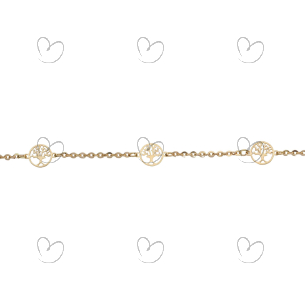 Pulseira Bailarina com Árvore da Vida Ouro 18k
