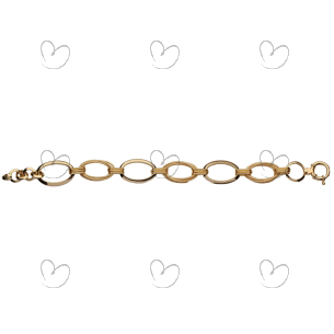 Pulseira Mix de Malhas com Elos Longos e Trabalhados 21cm Ouro 18k