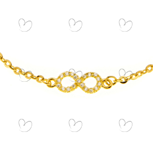Pulseira Infinito com Zircônias Ouro 18k