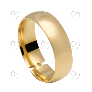 Aliança Comfort 1 Pedra e Aro 6mm Ouro 18k