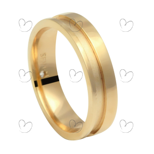 Aliança Comfort Fosca e Lisa 1 Pedra Ouro 18k