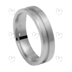 Aliança Comfort Fosca e Lisa 1 Pedra Ouro Branco 18k