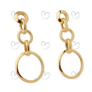 Brinco Argola Elos Redondos Ouro 18k