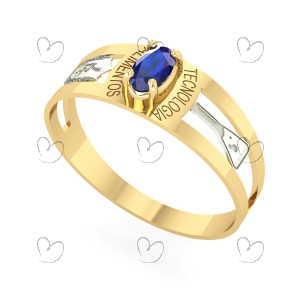 Anel Formatura Tecnologia em Alimentos Oval 3mm x 5mm Ouro 18k