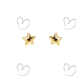 Brinco Estrela Dupla Liso Ouro 18k