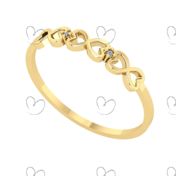 Anel Infinito com Diamante Ouro 18k