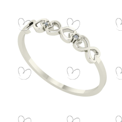 Anel Infinito com Diamante Ouro Branco 18k