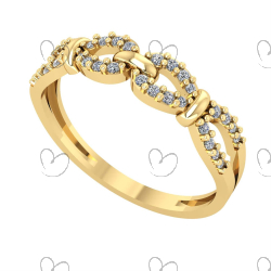 Anel Infinito com Zircônias Ouro 18k