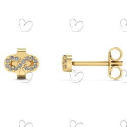 Brinco Infinito com Diamante Ouro 18k