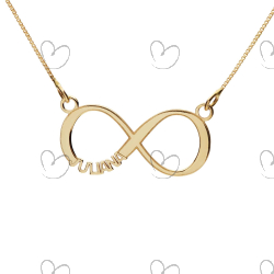Gargantilha Infinito com 1 nome Personalizado Ouro 18k
