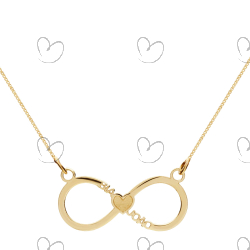 Gargantilha Infinito com Dois nomes Personalizados Ouro 18k