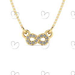 Gargantilha Infinito com Diamante e Corrente Veneziana Ouro 18k