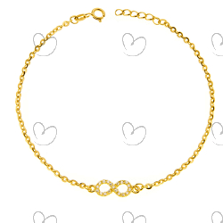 Pulseira Infinito com Zircônias Ouro 18k