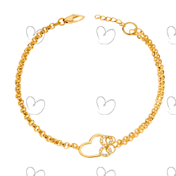 Pulseira Mix de Malhas Coração com Infinito Ouro 18k