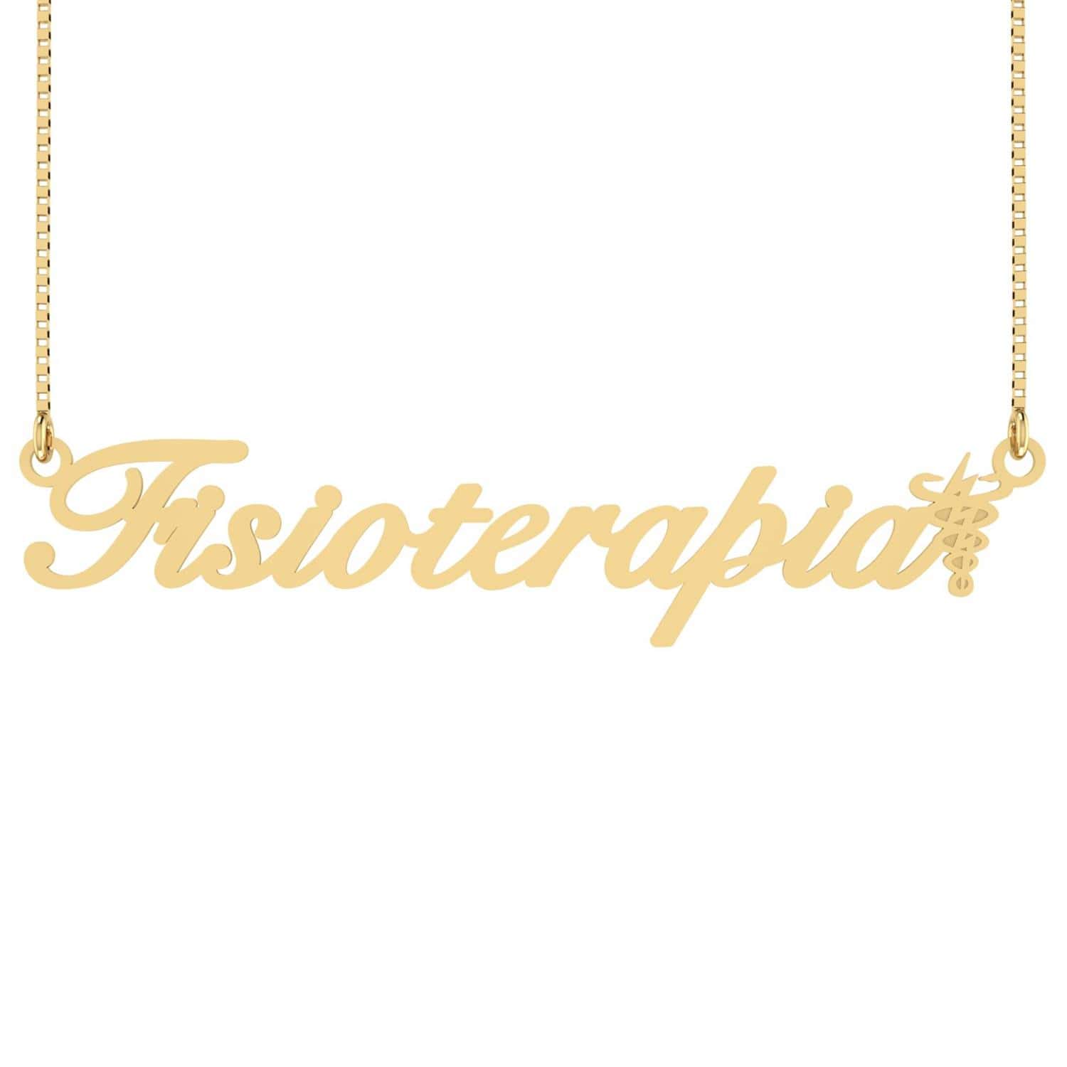 Gargantilha Fisioterapia Símbolo Ouro 18k
