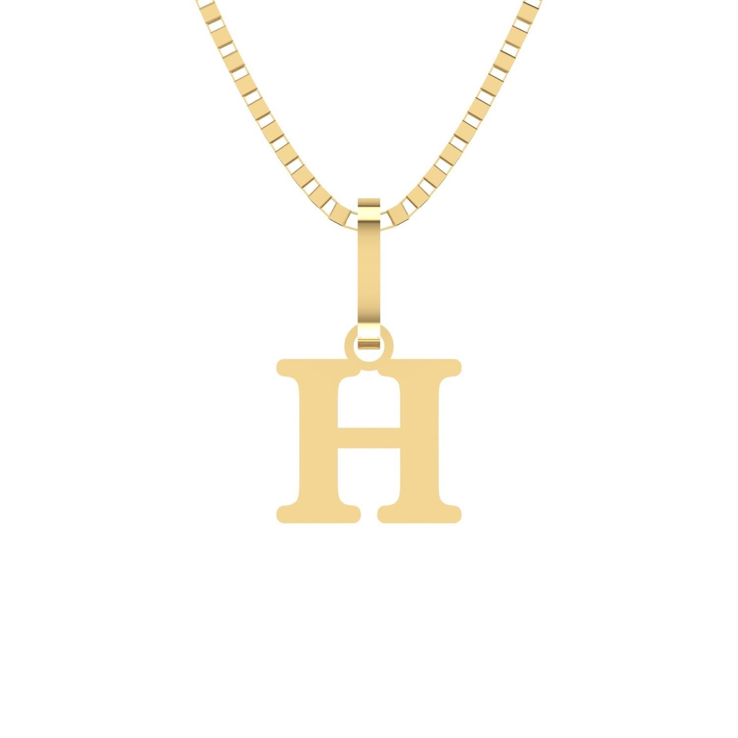 Pingente Letra H Pequena Ouro 18k