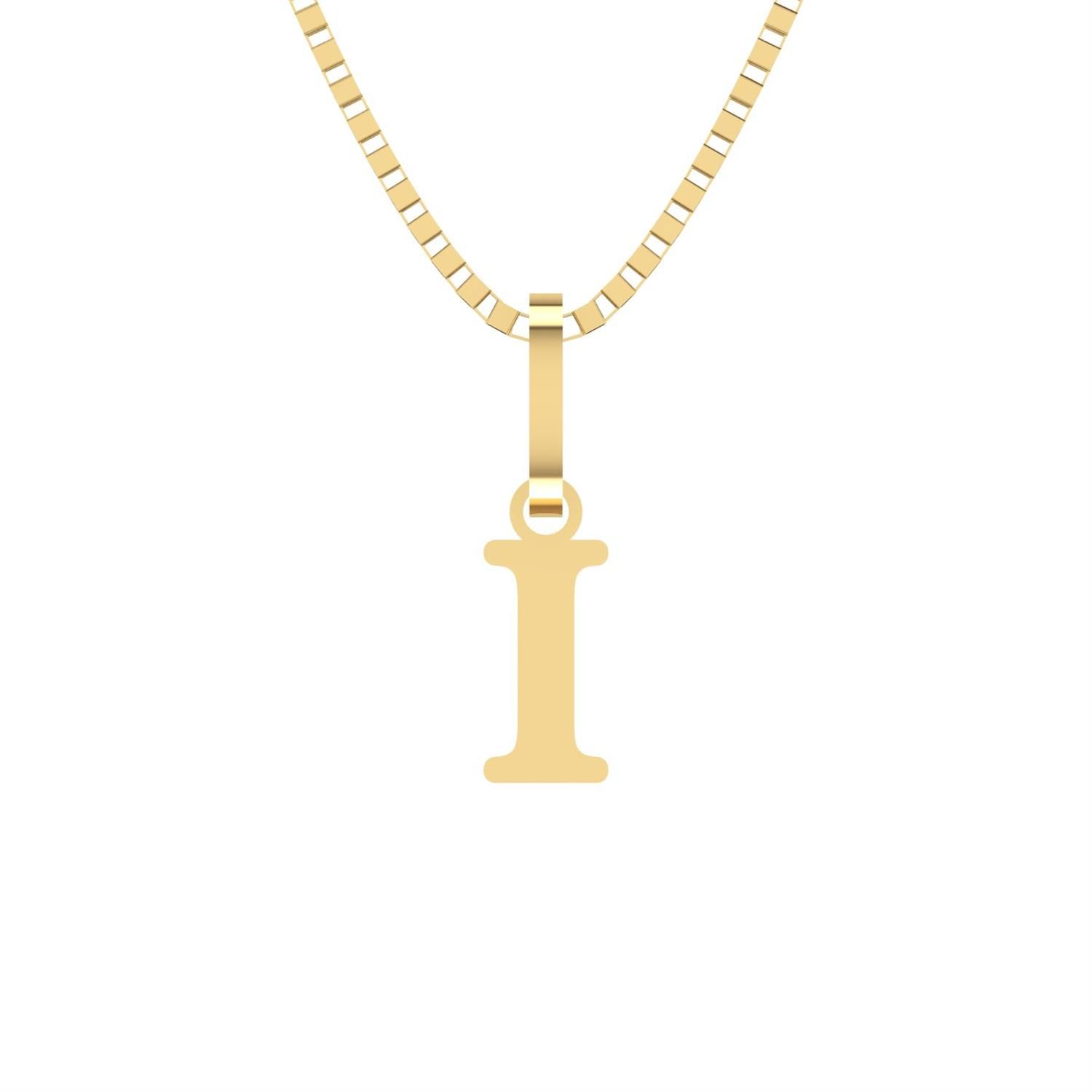 Pingente Letra I Pequena Ouro 18k