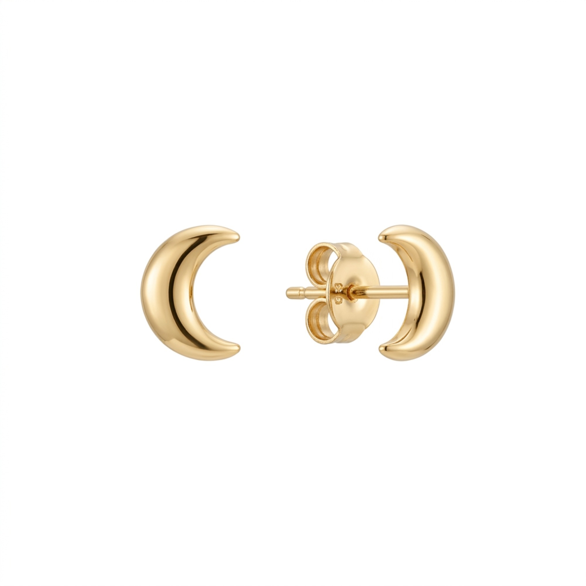 Brinco Lua Grande Ouro 18k