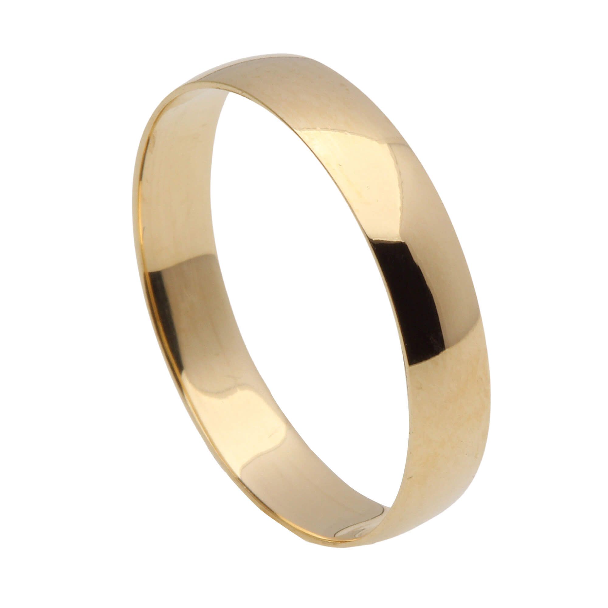 Aliança Abaulada Lisa 3.75mm Ouro 18k
