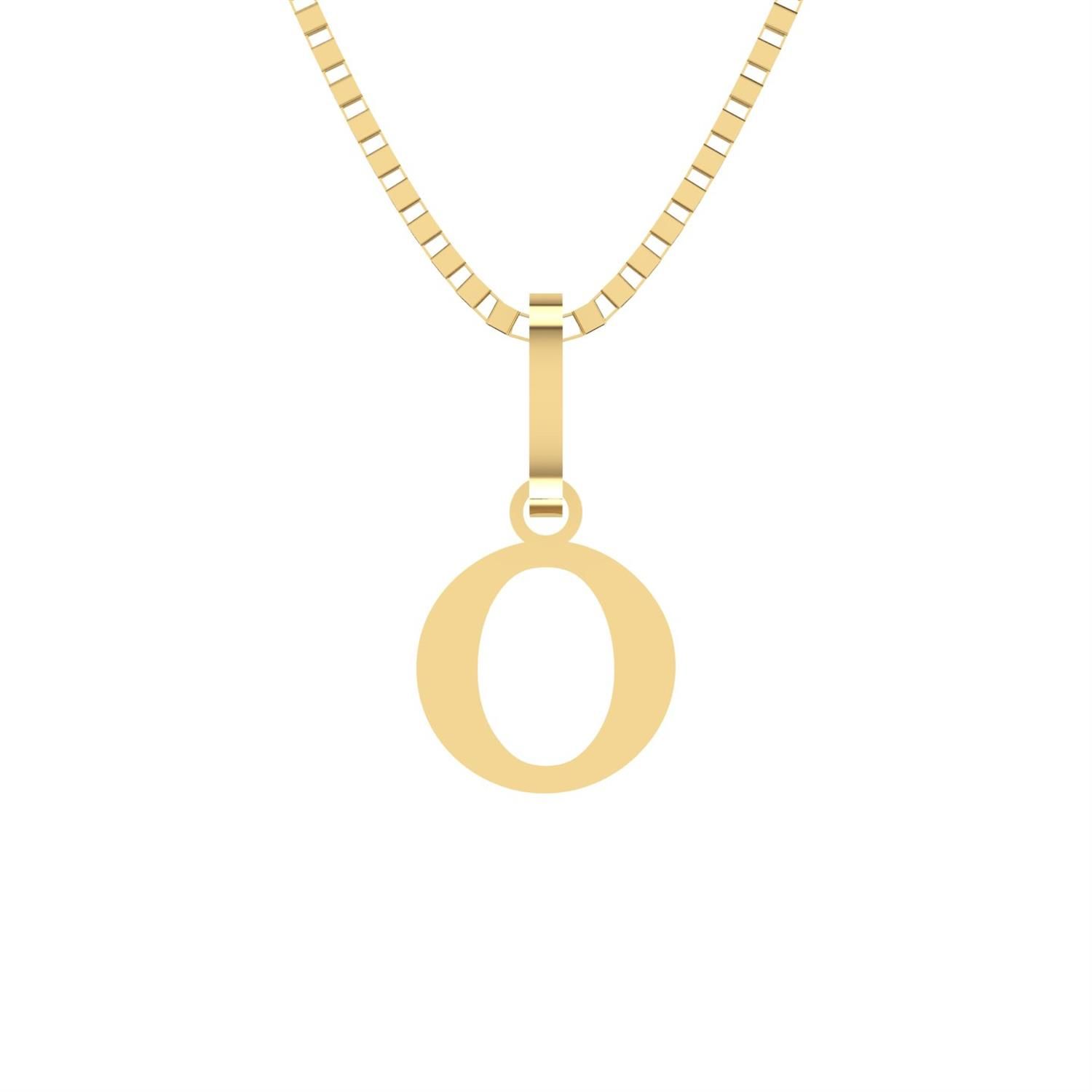 Pingente Letra O Pequena Ouro 18k